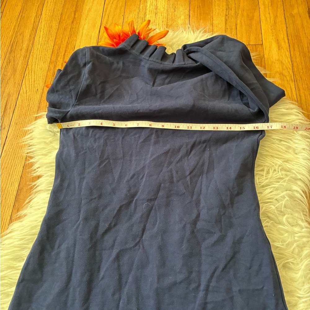 LIKE NEW! LILLY PULITZER embroidered flower navy blue dress - Picture 8 of 11